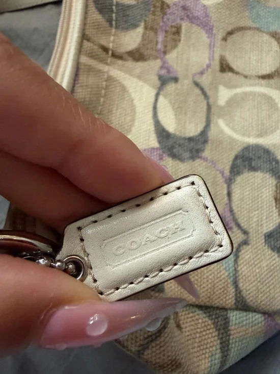 Coach Mini Signature Canvas Shoulder Bag Y2K Pastel Multicolor Pochette - Picture 4 of 7